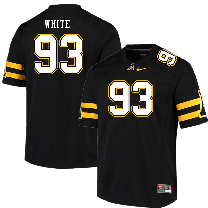 Men #93 KaRon White Appalachian State Mountaineers College Football Jerseys Sale-Black